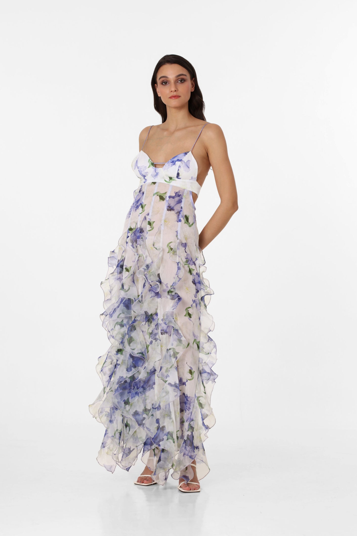 Iris Flower Maxi Dress