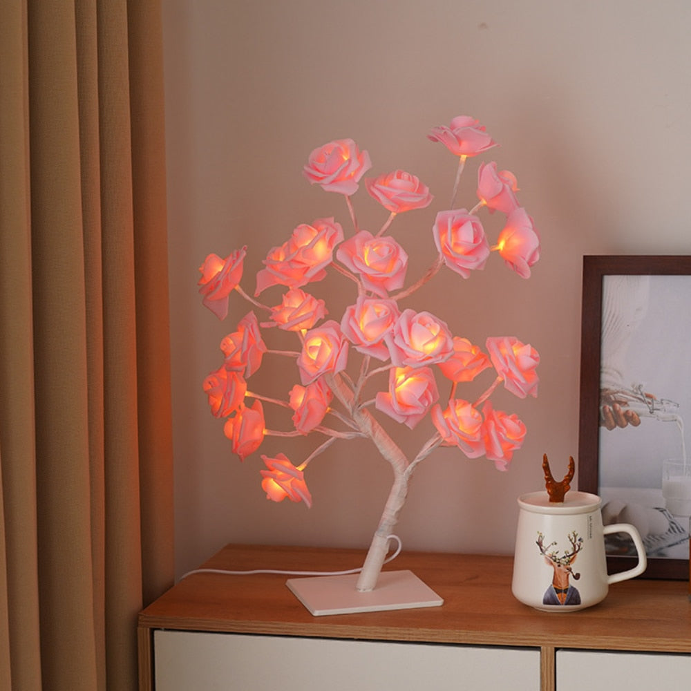 Twilight Rose Lamp LED Bonsai Tree