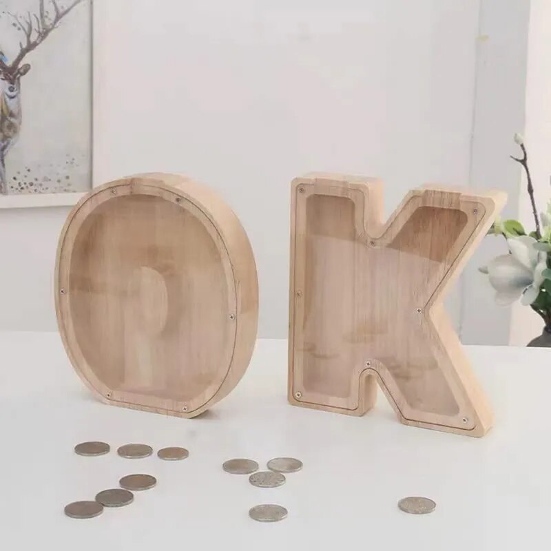 Wooden Letter Piggy Bank