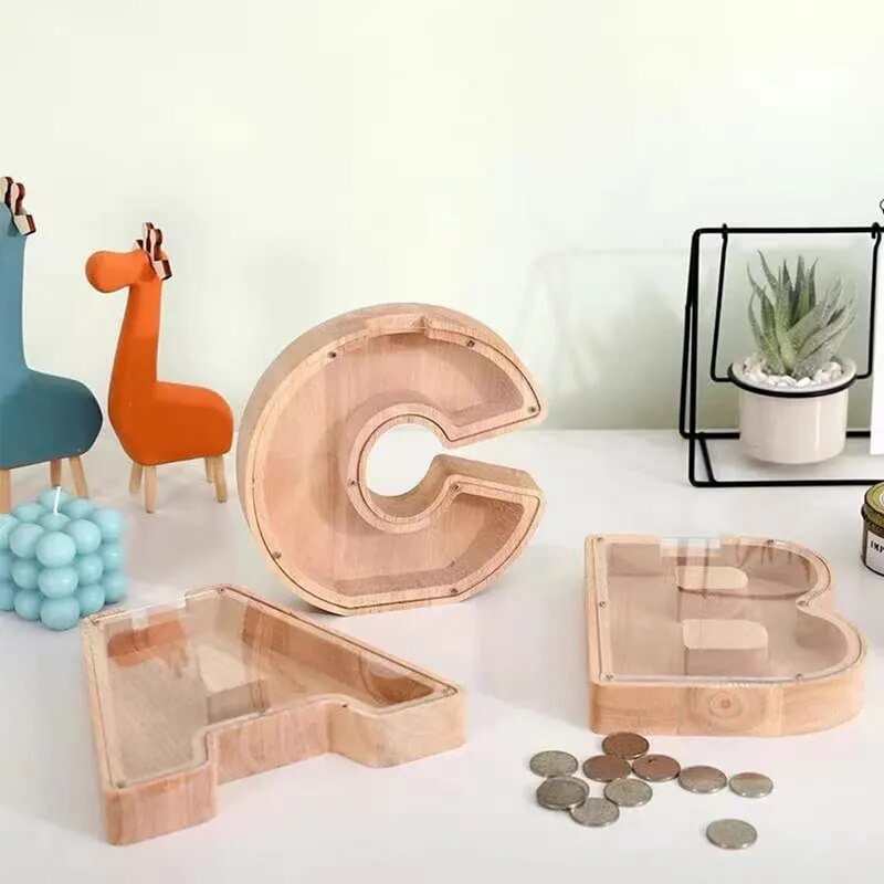 Wooden Letter Piggy Bank