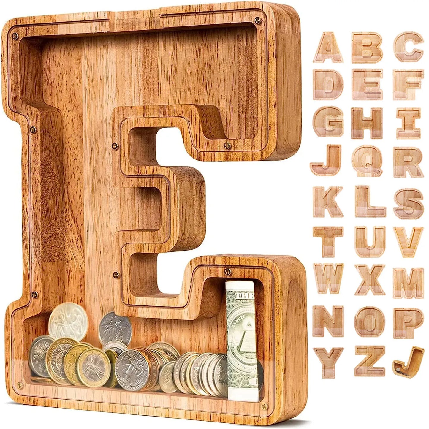 Wooden Letter Piggy Bank