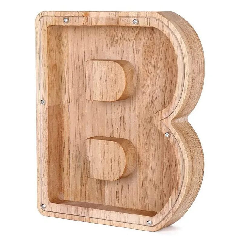 Wooden Letter Piggy Bank