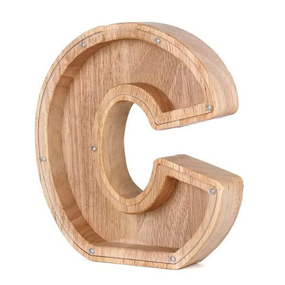 Wooden Letter Piggy Bank